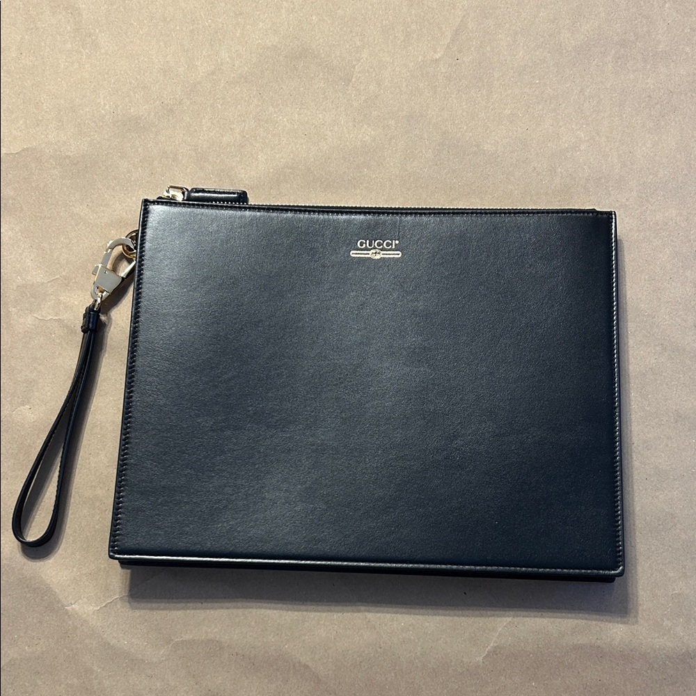 Gucci Black Leather Clutch nwt